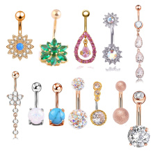 Right Grand Brand More Than 30 Style Stainless Steel Multi Color Belly Navel Ring Body Piercing Jewelry